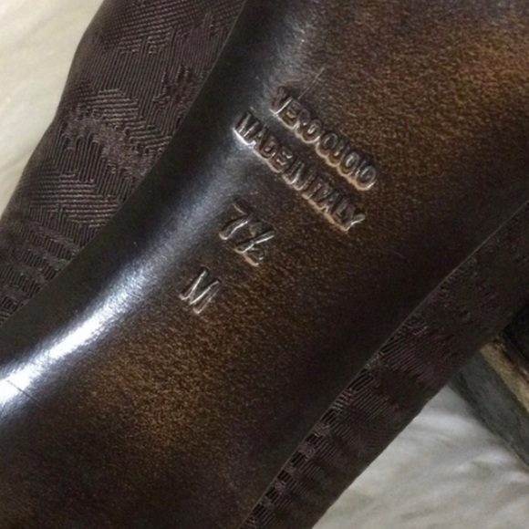 Donald‎ J. Pliner Chocolate Brown Satin Open Toe Pumps Heels 7.5M - Picture 9 of 10